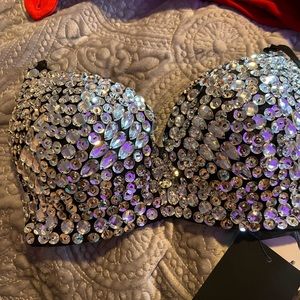 Bejeweled fashion nova bra